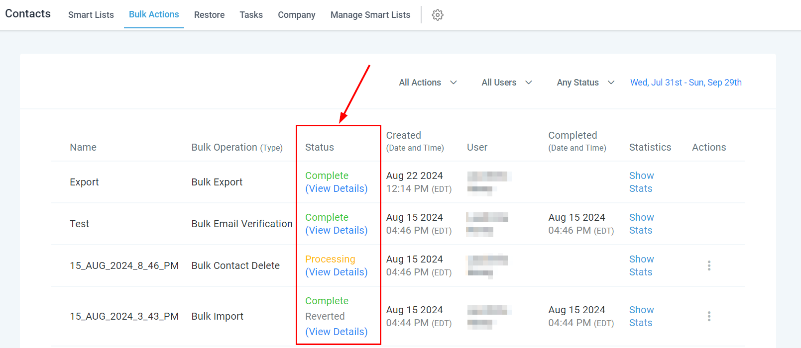 Bulk Actions - Overview – figure 8