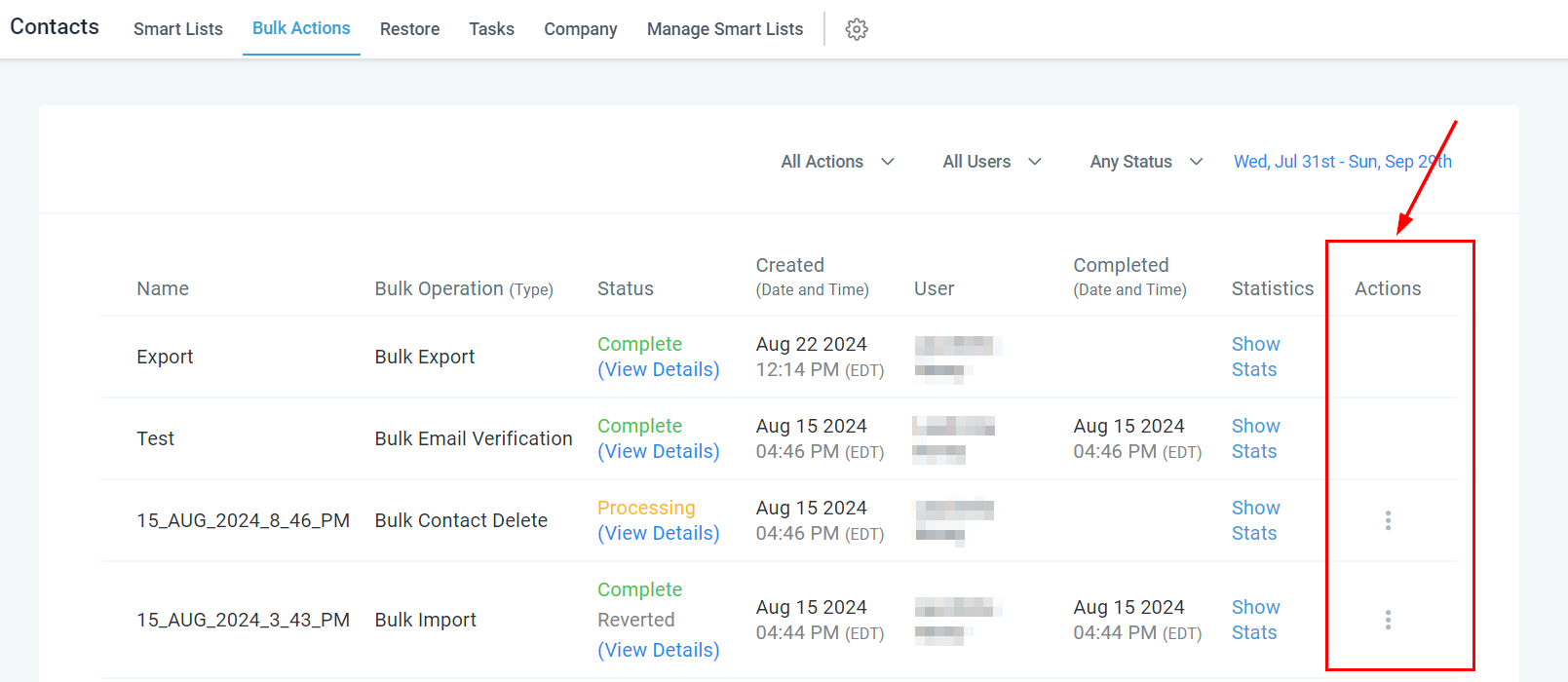 Bulk Actions - Overview – figure 14