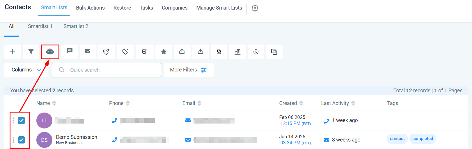 How To Add Multiple Contacts To an Automation – figure 1