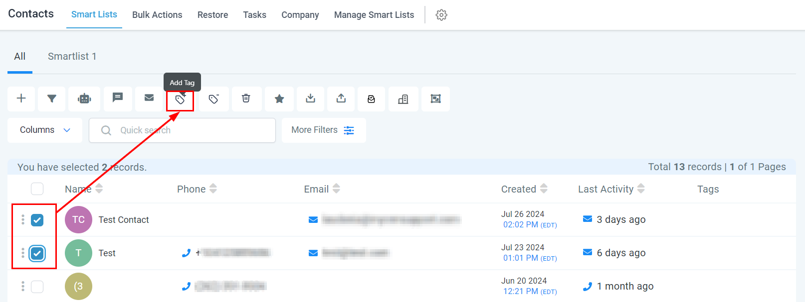 How To Add Tags To Multiple Contacts – figure 1