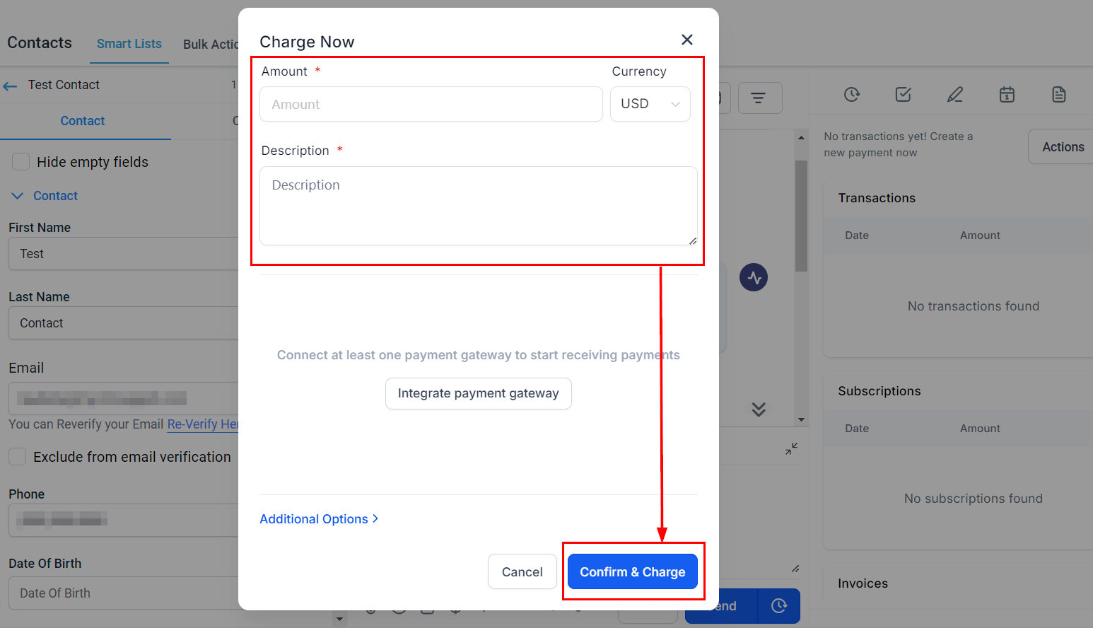 How to Apply A Manual Charge to A Contact – figure 3