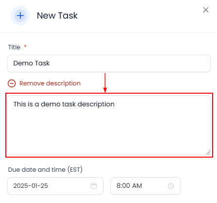 How to Create a Task – figure 3