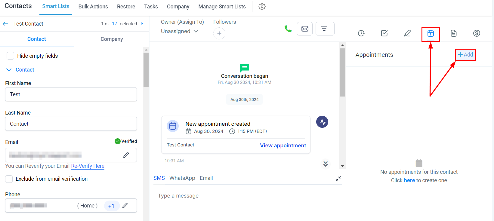 How to Schedule an Appointment from the Contacts Tab – figure 2