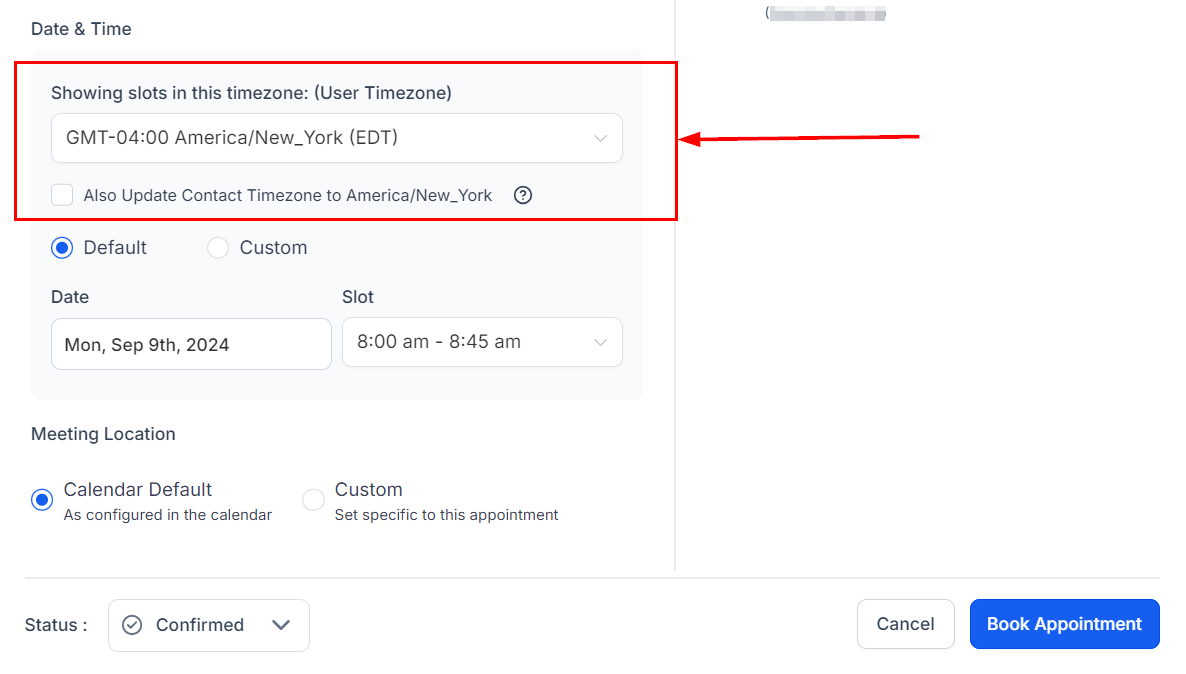 How to Schedule an Appointment from the Contacts Tab – figure 7