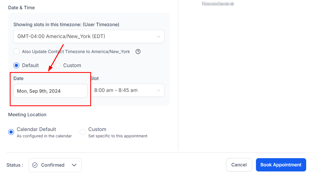 How to Schedule an Appointment from the Contacts Tab – figure 8