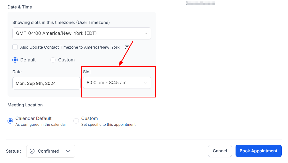 How to Schedule an Appointment from the Contacts Tab – figure 9
