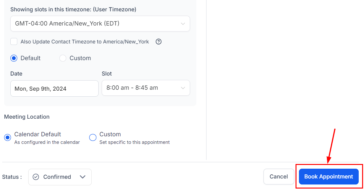 How to Schedule an Appointment from the Contacts Tab – figure 12