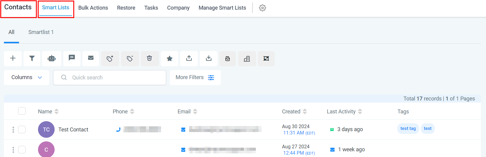 Manually Adding Tags to Contacts – figure 1