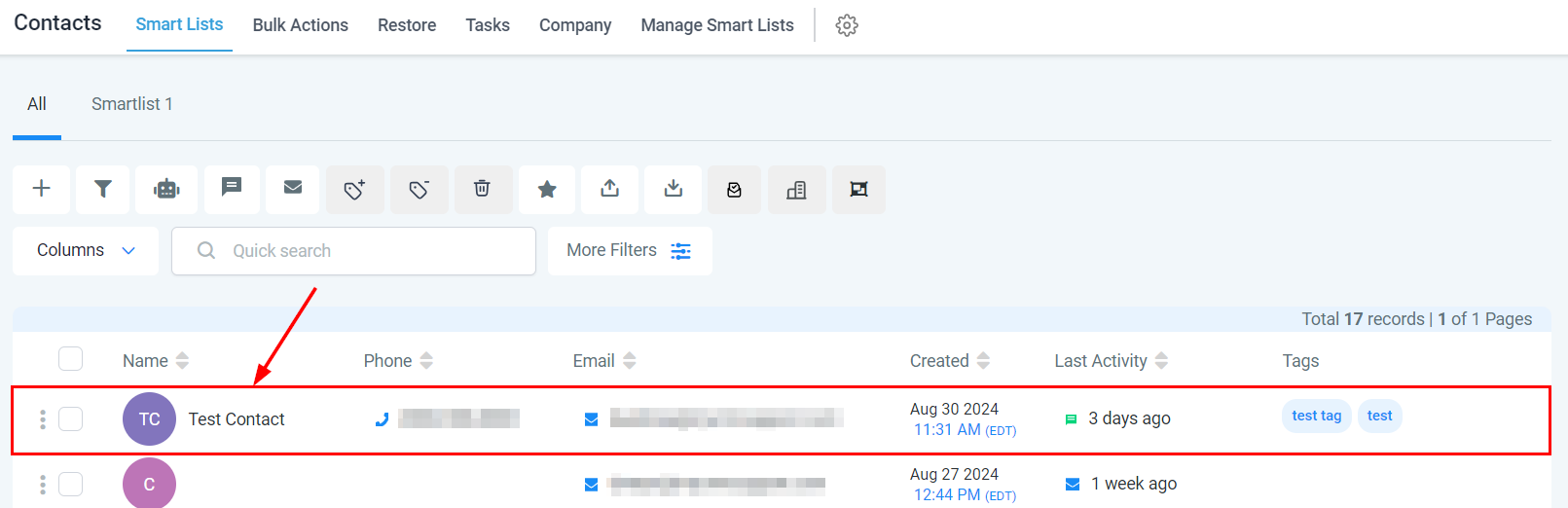 Manually Adding Tags to Contacts – figure 2