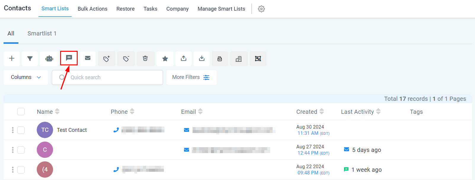 Smart List Quick Action Buttons – figure 4