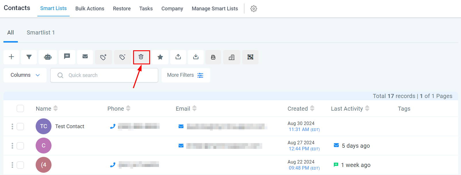 Smart List Quick Action Buttons – figure 8