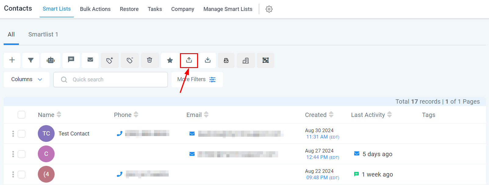 Smart List Quick Action Buttons – figure 10