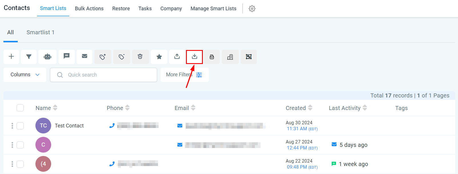 Smart List Quick Action Buttons – figure 11