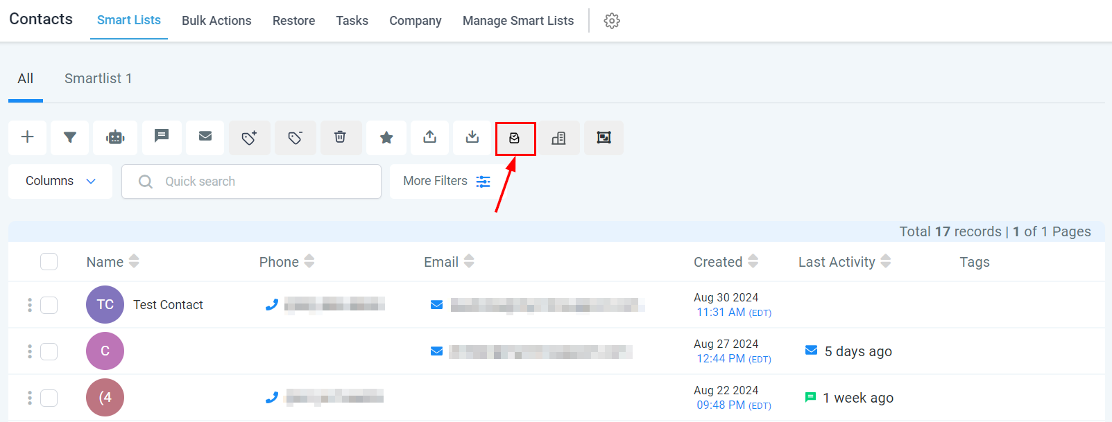 Smart List Quick Action Buttons – figure 12