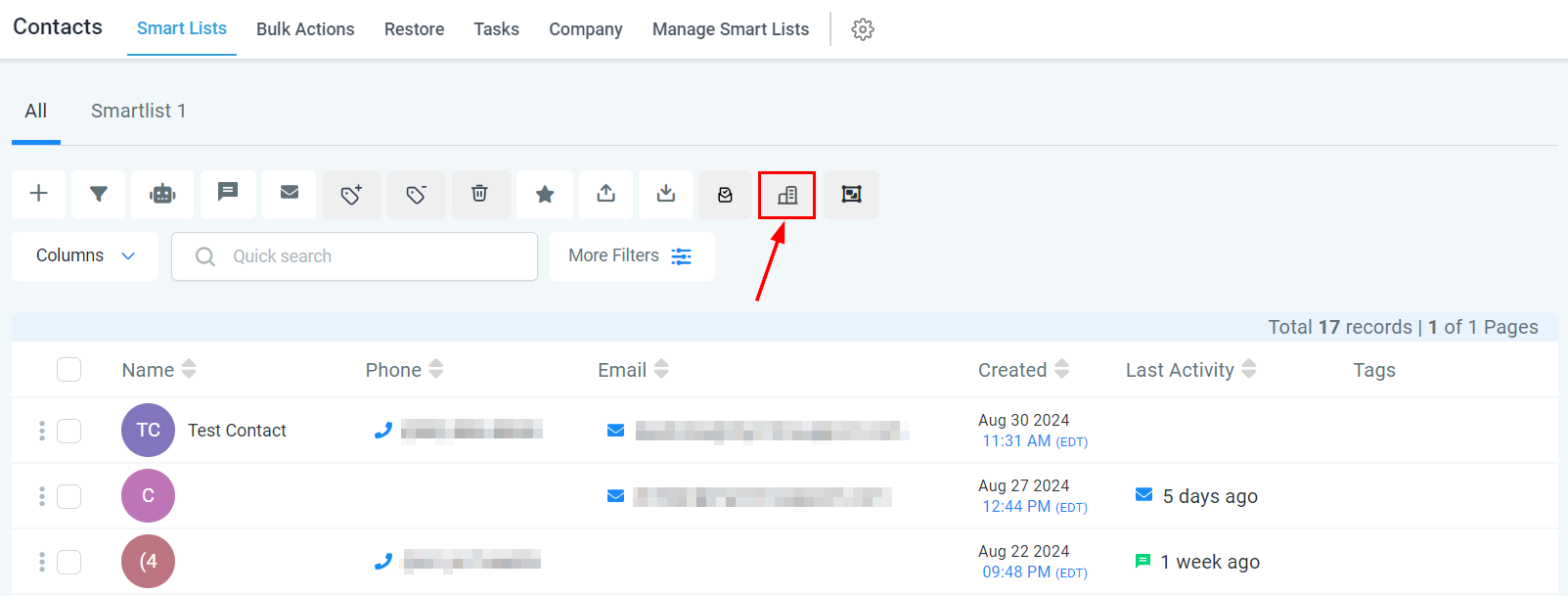 Smart List Quick Action Buttons – figure 13