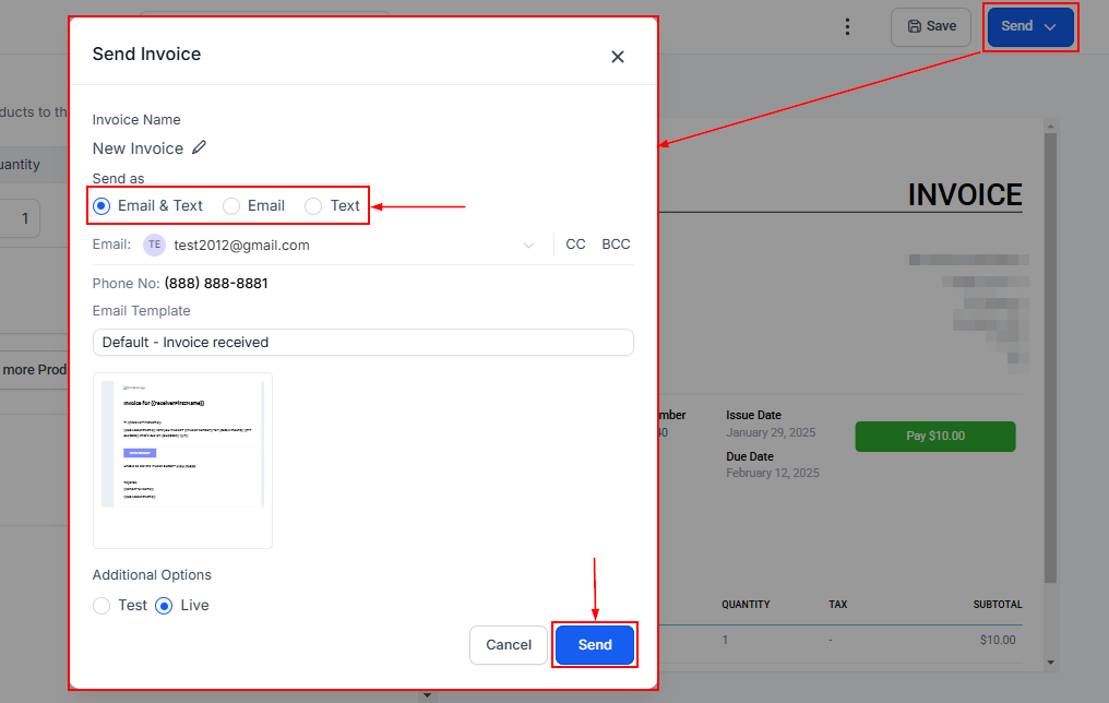Subscriptions & Invoices in Contact Details – figure 10