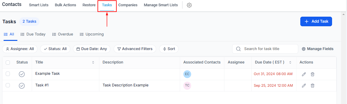 Tasks Overview – figure 1