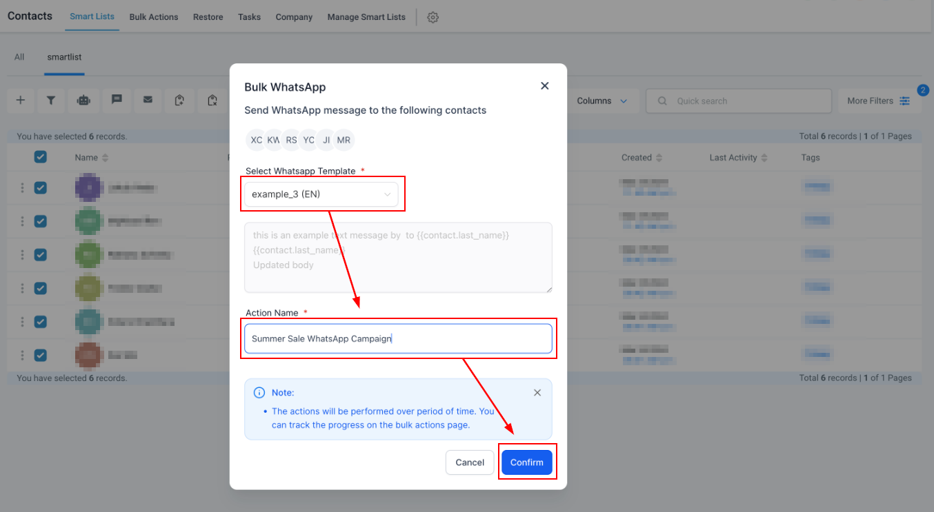 WhatsApp Bulk Action – figure 3