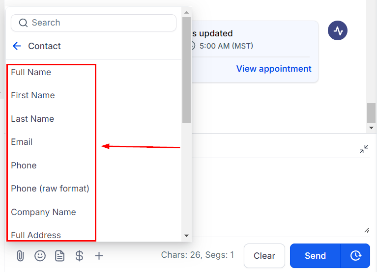 Adding Custom Values & Trigger Links to Messages – figure 3