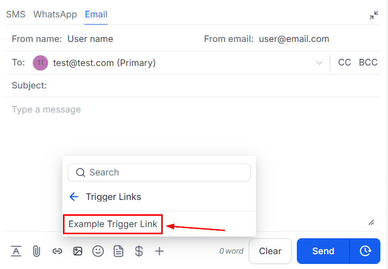 Adding Custom Values & Trigger Links to Messages – figure 6