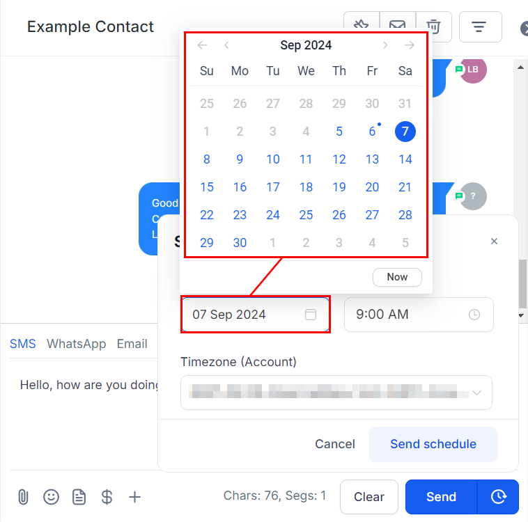 How to Schedule a Message in Conversations – figure 3