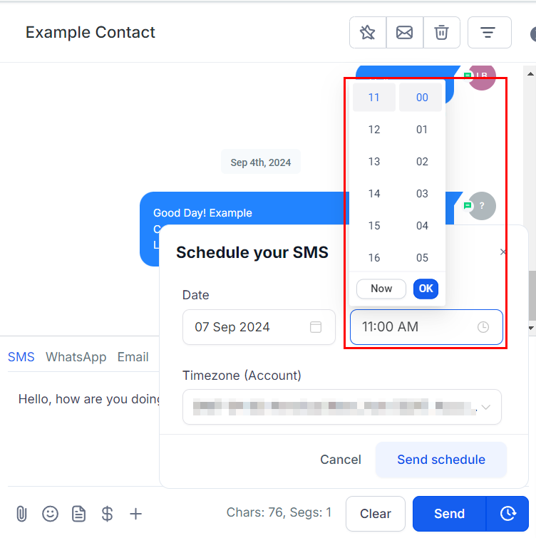 How to Schedule a Message in Conversations – figure 4