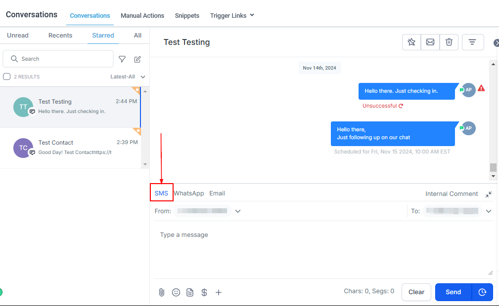 How To Send An SMS – figure 1