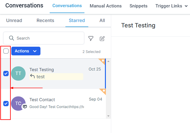How To use Conversation Filters & Bulk Actions Overview – figure 1