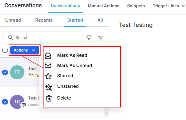 How To use Conversation Filters & Bulk Actions Overview – figure 2