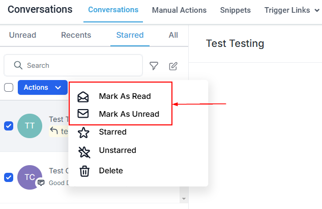 How To use Conversation Filters & Bulk Actions Overview – figure 3