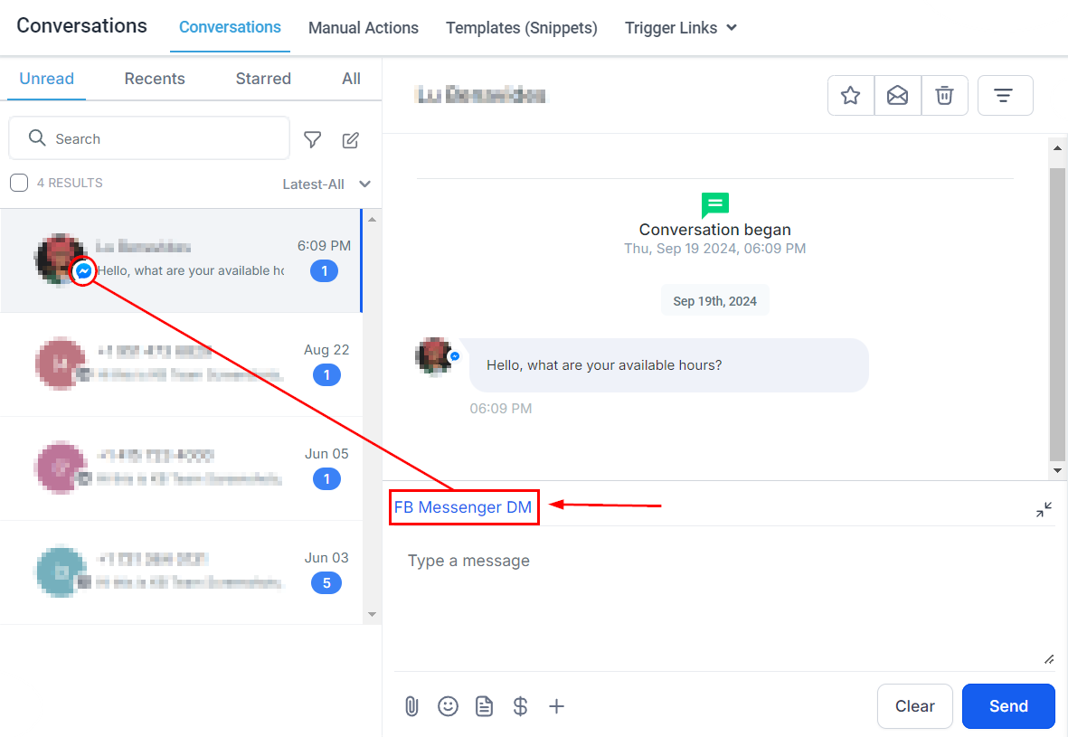 How to Use Your Facebook Integration Within Conversations – figure 2