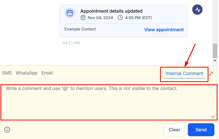 Internal Comments in Conversations – figure 2