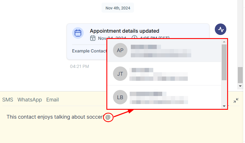 Internal Comments in Conversations – figure 3
