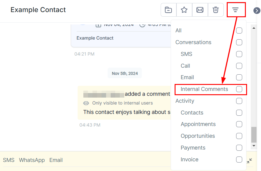 Internal Comments in Conversations – figure 6