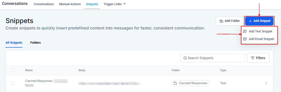 Text & Email Snippets Overview – figure 2