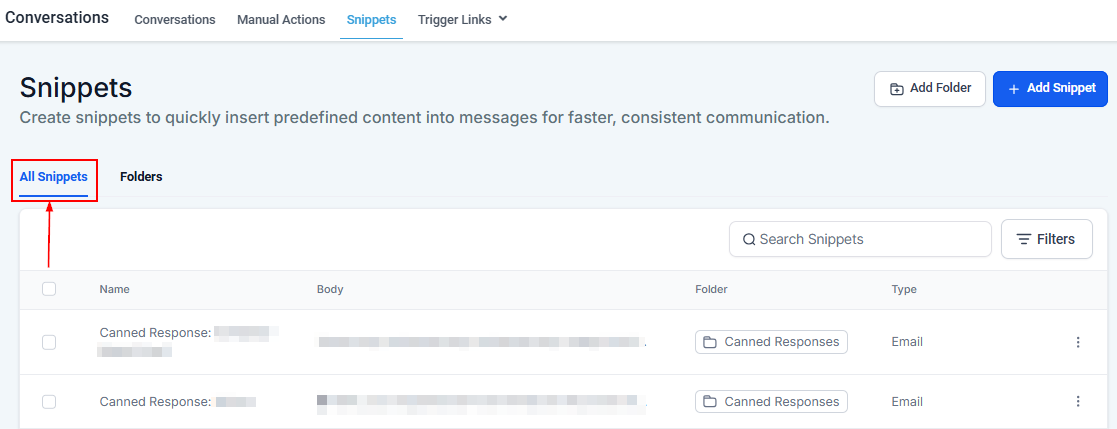 Text & Email Snippets Overview – figure 5