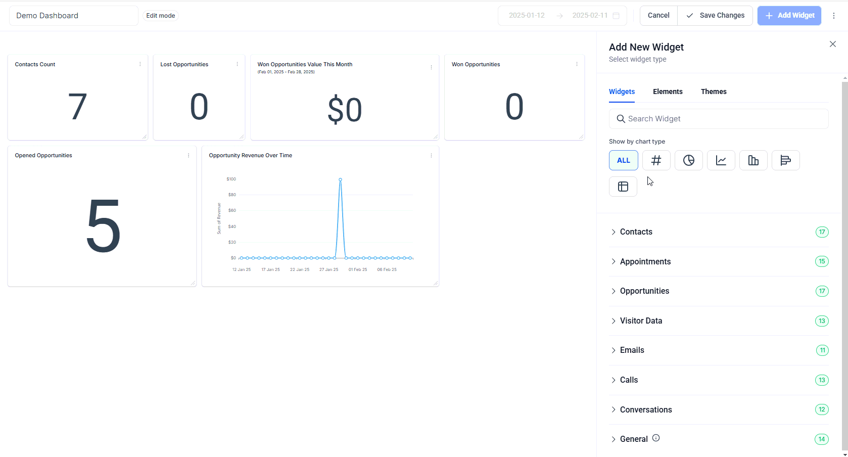 Adding a Widget to the Dashboard – figure 2