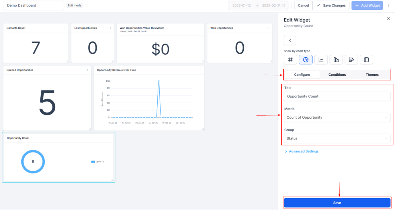 Adding a Widget to the Dashboard – figure 3