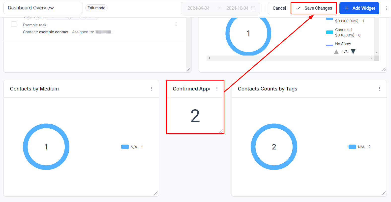 How to Add Appointment Widgets to the Dashboard – figure 8
