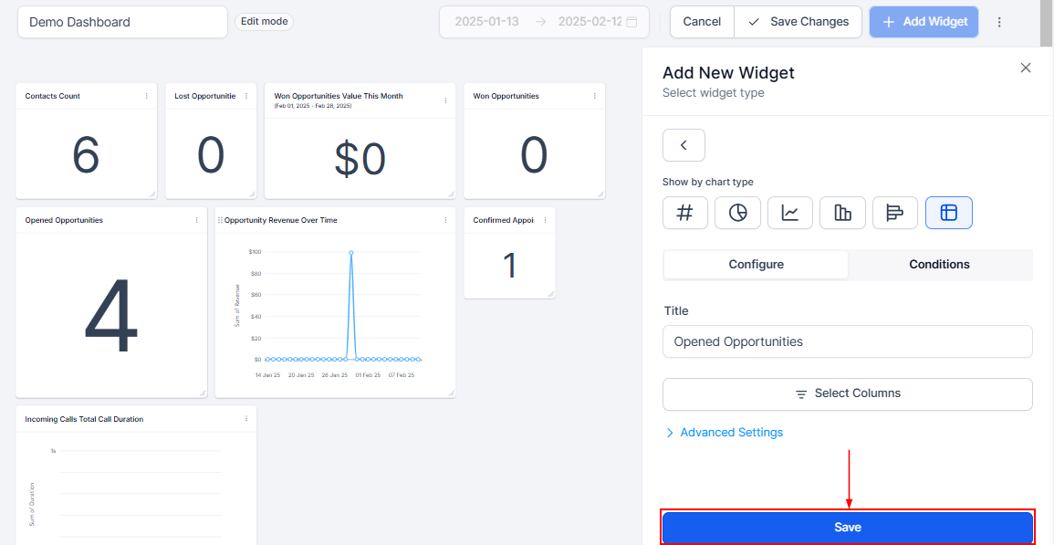 How to Add Attribution & UTM Parameters as Filters for Contact and Opportunity Widgets – figure 10