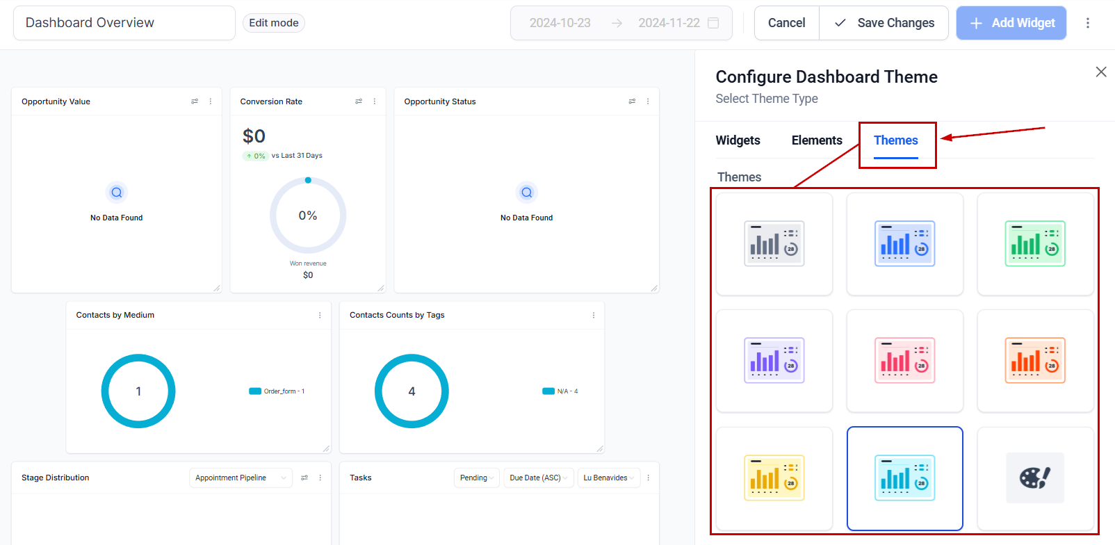 How to Configure Your Dashboard Theme – figure 3