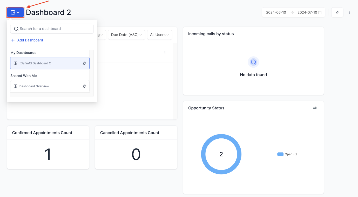 How to Set Your Default Dashboard – figure 1