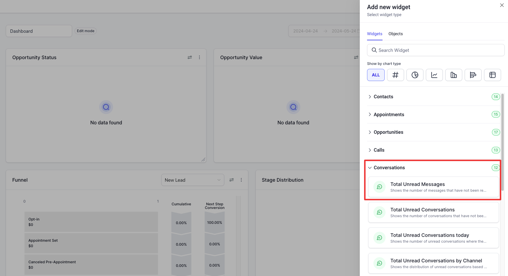 How to Use Conversation Widgets on Your Dashboard – figure 4