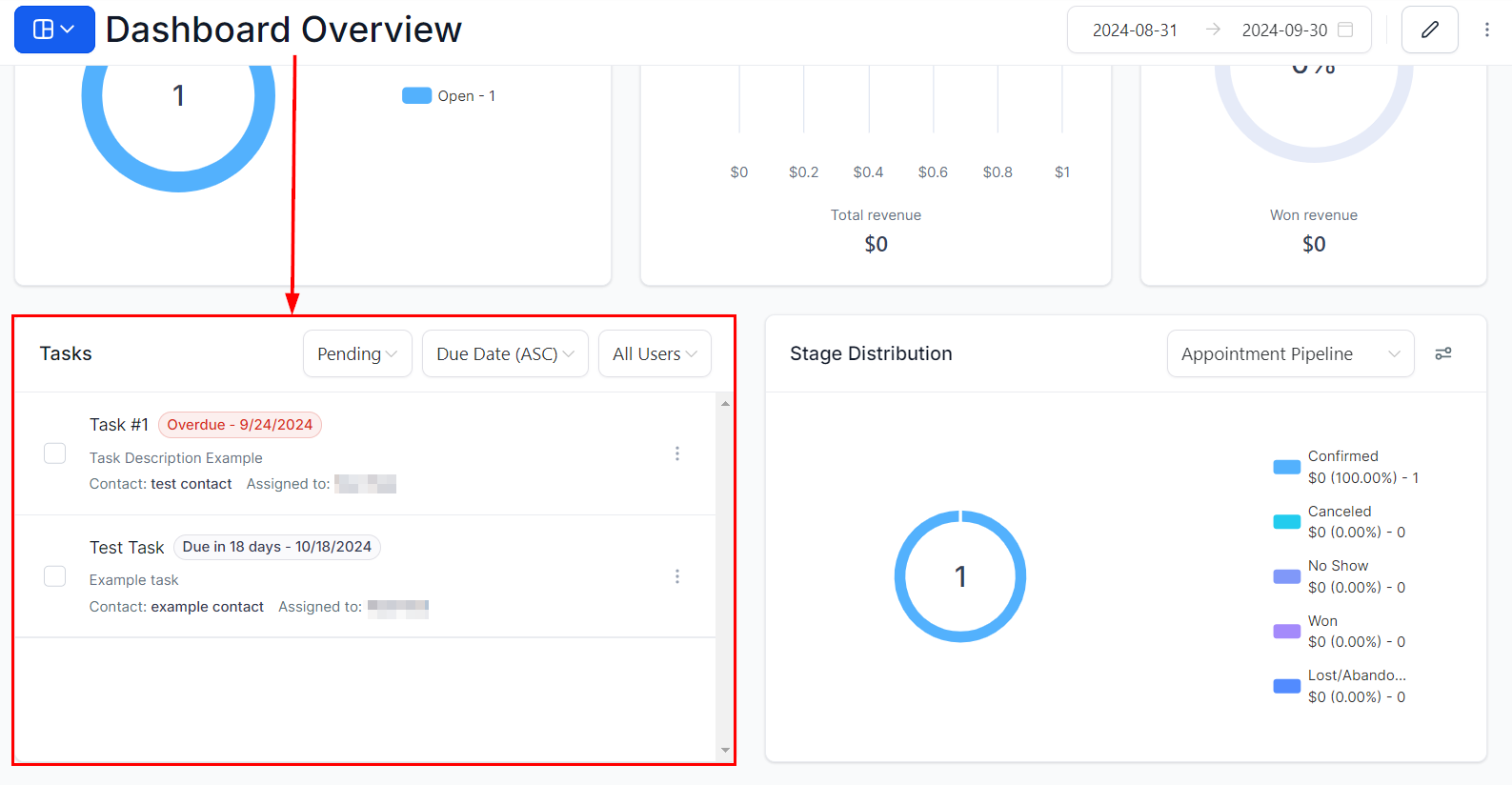 Task Widget – figure 1