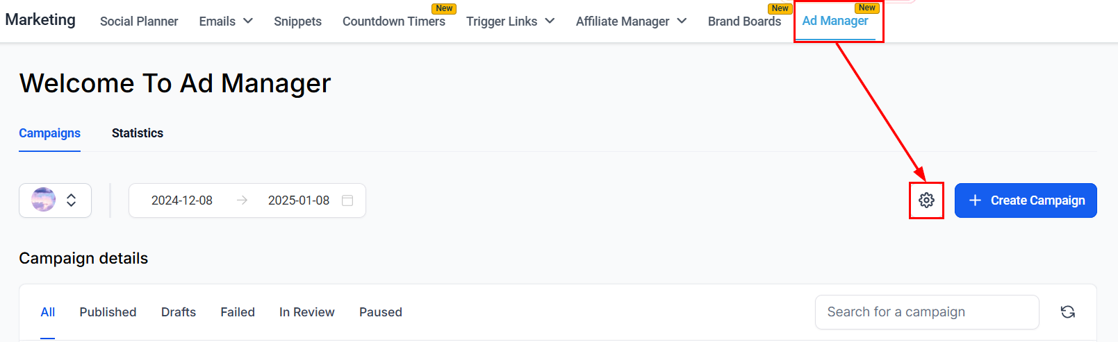 Ad Manager Settings – figure 1