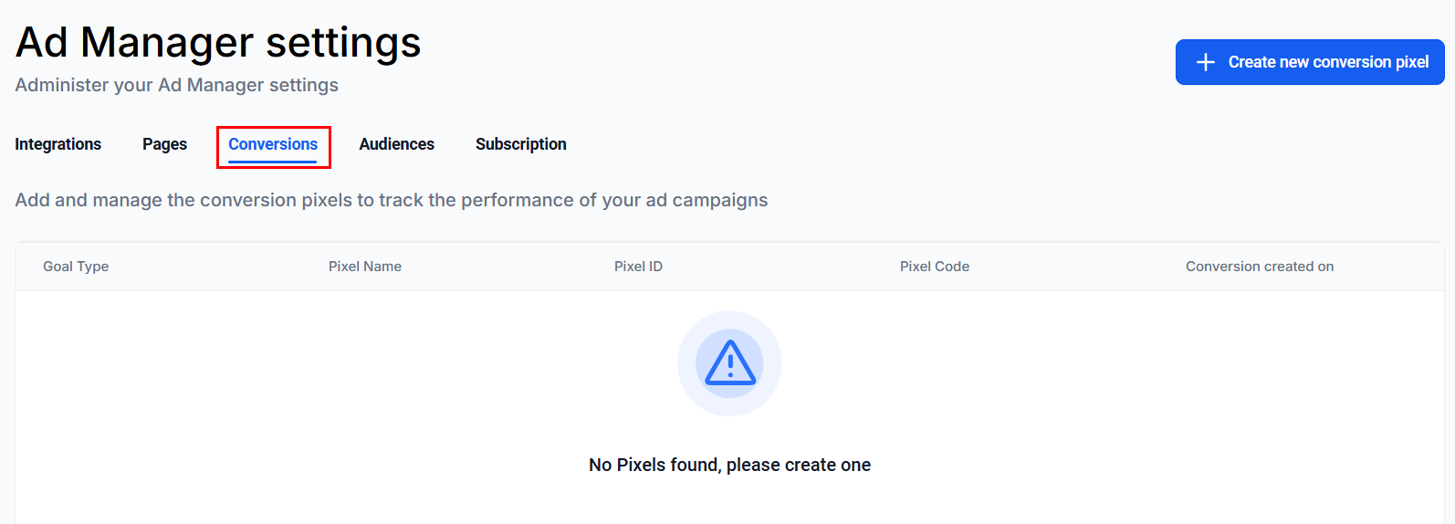 Ad Manager Settings – figure 7