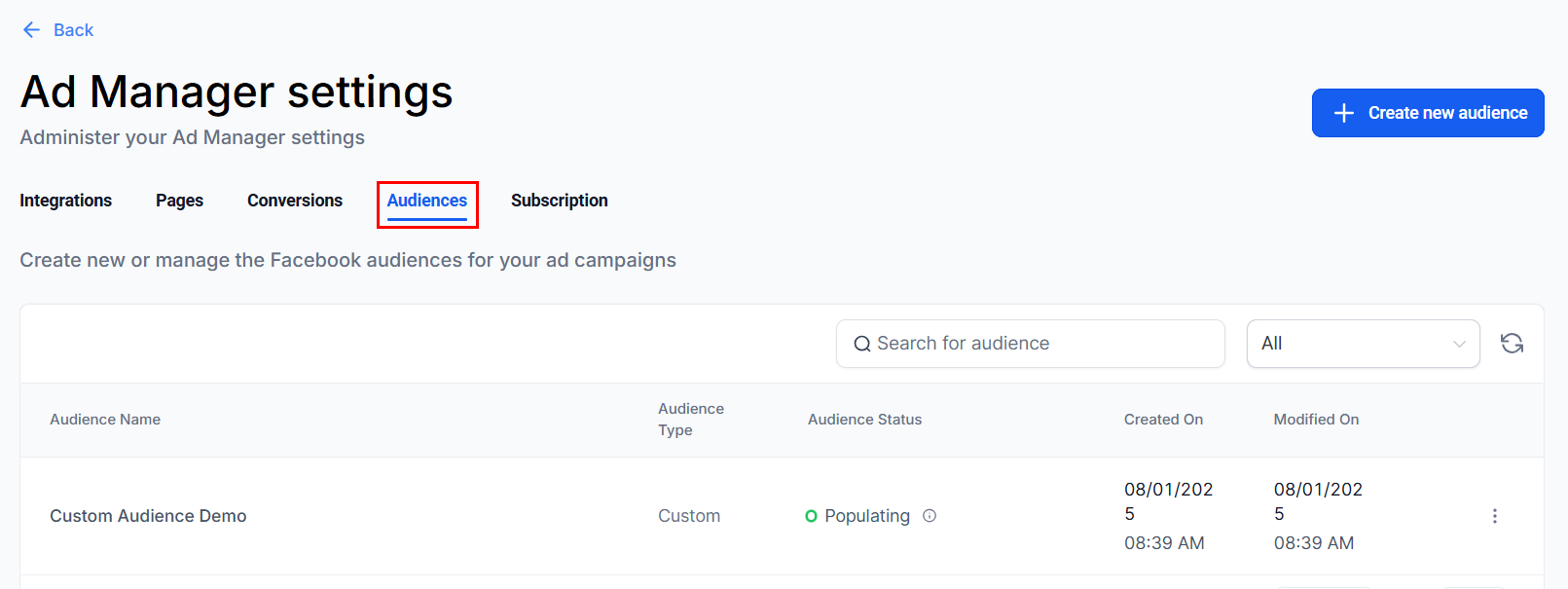 Ad Manager Settings – figure 9