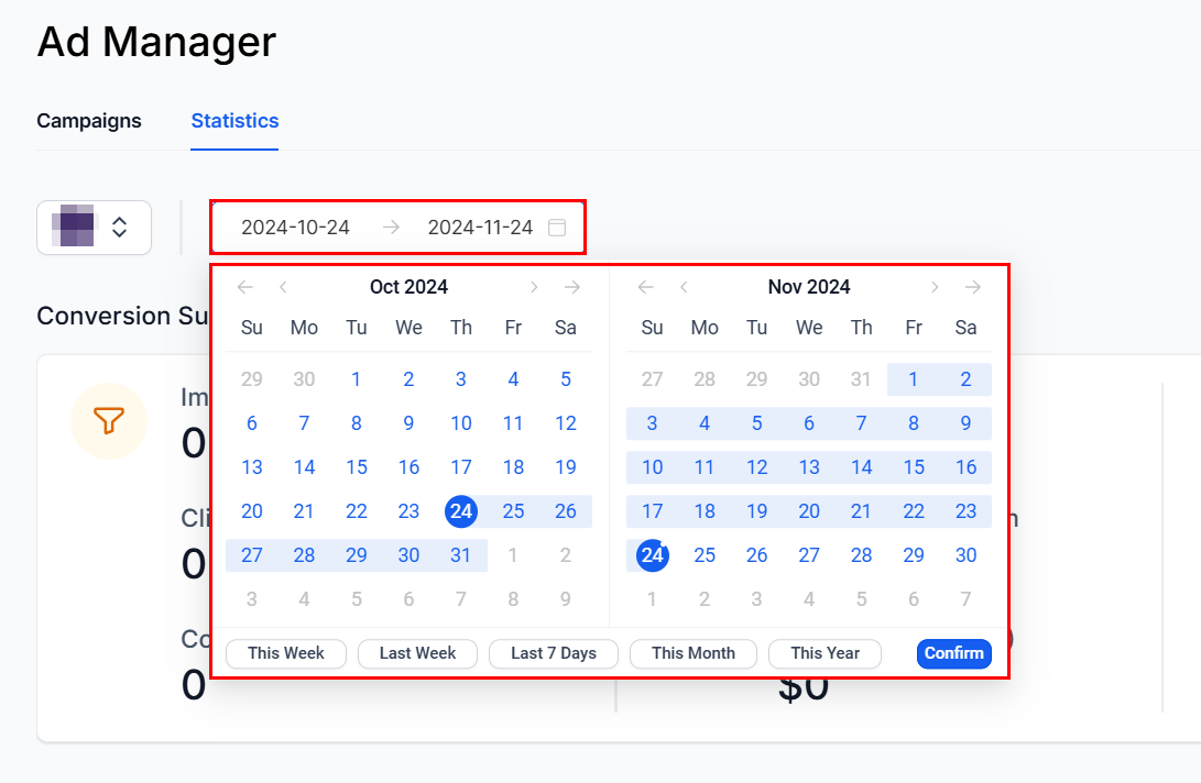 Ad Manager Statistics Overview – figure 3