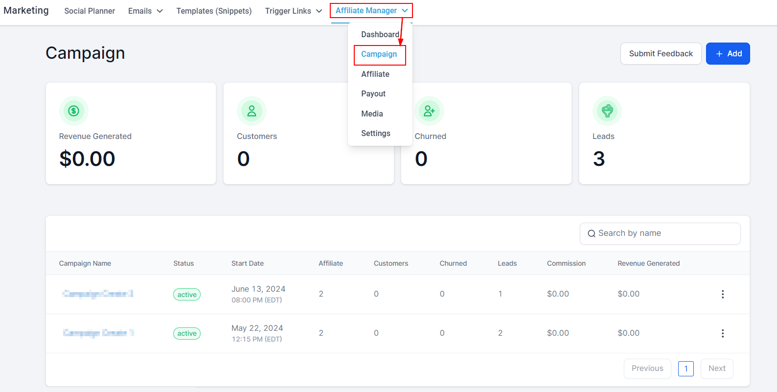 Affiliate Campaign – figure 1