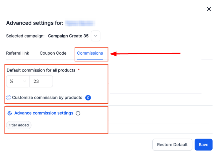 Affiliate Level Commission Settings – figure 3